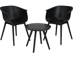 ProGarden - 3-delige - Terrasmeubelset - polypropeen - zwart