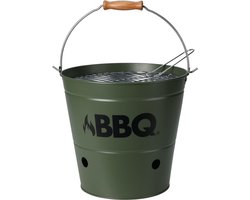 ProGarden Barbecue emmer BBQ 26 cm olijfgroen