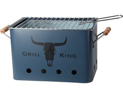 ProGarden Barbecuegrill rechthoekig mat donkerblauw