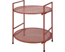 ProGarden - Bijzettafel - 2-laags - staal - mauveroze