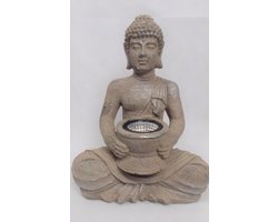 ProGarden Boeddha met solarlamp polystone