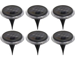 Progarden buiten lampje/prik spots - set 6x - solar verlichting - tuinpad/plant verlichting - LED - 11 cm