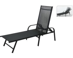 ProGarden Ligbed inklapbaar 195x60x45 cm zwart