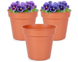 ProGarden - Ronde Plastic Bloempot - 15 cm - Set van 3 - Weerbestendig
