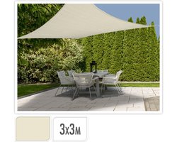 ProGarden-Schaduwdoek-vierkant-3x3-m-gebroken-wit