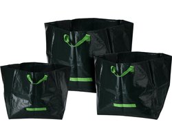 Progarden Tuinafvalzakken set van 3 - groen - 70/105/175 liter - bladeren opruimen