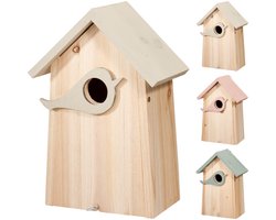 ProGarden vogelhuis hout 16x10x23cm tuin decoratie vogelhuisje.