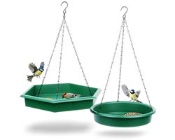 ProGarden - Vogelhuisje met Voeder en Drinkbak - 32x28 cm - Groen - Duurzaam