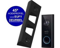 ProGuard EUFY Deurbel Hoekprofiel 45º - Type 2K Battery T8210 - Bevestiging wig ZWART - Dorpel - Muur - Schutting - Simpele montage - 2 jaar garantie