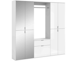 Projectxcombinatie witte hoogglans spiegel - 34x183x193cm