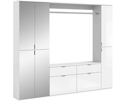 Projectxcombinatie witte hoogglans spiegel - 34x212x193cm