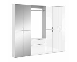 Projectxcombinatie witte hoogglans spiegel - 34x213x193cm