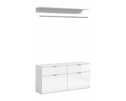 Projectxladekast wit hoogglans - 34x121x61cm