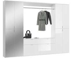 ProjektX garderobe opstelling 10 deuren, 2 laden wit.