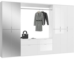 ProjektX garderobe opstelling 12 deuren, 2 laden wit.