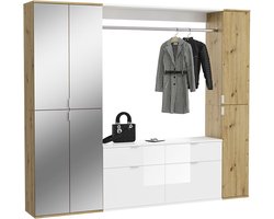 ProjektX garderobe opstelling eiken decor, spiegel.