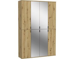 ProjektX kledingkast 4+2+2 deuren 8 deuren eiken decor, spiegel.