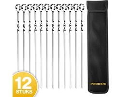 PROKING Barbecue Spiezen Set - BBQ Spiezen – Barbecue Skewers – Vleespennen – Grillspiezen – Vlees Spiesen – BBQ Accessoires – 12 stuks