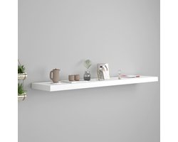 Prolenta Premium - Wandschap zwevend 120x23,5x3,8 cm MDF wit