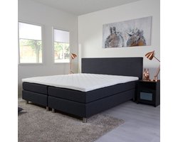 Promatrassen Boxsprings - Boxspring Basic 2-persoons 180x200 cm - Antraciet stof - Pocketvering Matras - Compleet set