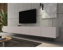 Promeubels - Tv meubel Cosenza - Beige - 300cm (2x 150cm) - Tv kast - Hangend of staand