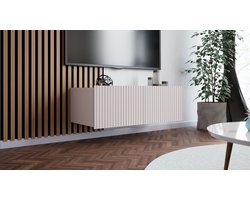 Promeubels - Tv meubel Kingston - Kasjmier (Beige) - 100cm - Tv kast - Hangend of staand