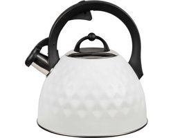 Promis Marco Fluitketel Inductie Gas 2,8 L - Staal - Wit - Geschikt voor alle Warmtebronnen - Waterketel
