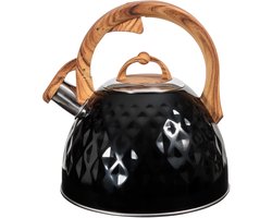 Promis MARCO - Traditionele Waterkoker - 2,8L - Houten Handgreep - Zwart