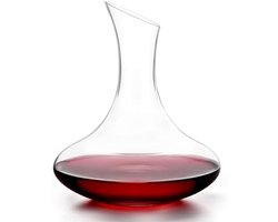 PromoHome 1,8 liter Elegante Glazen Wijn Decanter - Kristallen Wijnkaraaf met Gehelde Tuit voor Perfect Uitschenken - BPA-vrije Wijnaccessoires voor Wijnliefhebbers - Luxe Cadeau Idee