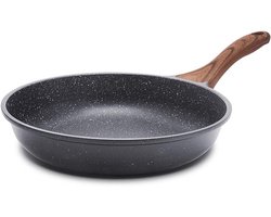 PromoHome 20cm Anti-aanbak Koekenpan - Zwitserse Steenlaag & Inductie Geschikt