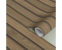 PromoHome Houten Effect Zelfklevende Wandfolie - Licht Eiken - 40x300 cm