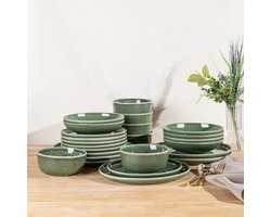 PromoHome Keramische Servies Set - 24 Delig, Vaatwasser- en Magnetronbestendig