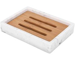 PromoHome Marmeren Zeepbakje met Dubbellaags Ontwerp - Eenvoudig Schoonmaken en Duurzaam