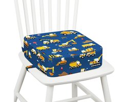 PromoHome Peuterstoelverhoger voor Eettafel, 10 cm Dik, Antislip, Verstelbare Riemen, Afneembaar & Wasbaar, Graafmachine