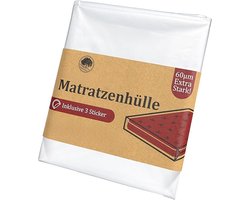 PromoHome Robuuste Matrashoes Beschermhoes voor Eenpersoons Matrassen 90x200 cm, Waterdichte Matraszak voor Opslag en Transport, Transparante Matrasbeschermer tegen Vocht en Geuren