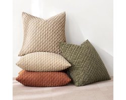 PromoHome Set van 4 corduroy kussenhoezen 50x50 cm– decoratieve moderne kussenslopen voor bank en sierkussens