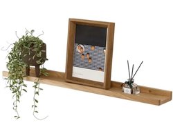 PromoHome Zwevende Wandplank van Eikenhout - 40 cm Muurrek met Beschermrand