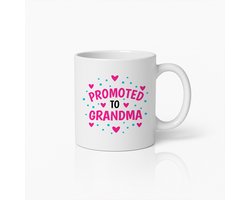 Promoted to Grandma Mok 330ml – Schattige Zwangerschapsaankondiging Koffiebeker, Hartverwarmend Cadeau voor Nieuwe Oma’s