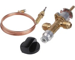 Propaan Gas Veiligheidsventiel - Vuurkorf Ventiel - Veilige Gasregeling - Robuust Messing - 60 cm Thermokoppel - Goud