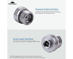 Propaan Kachel Adapter - Voor EN417 Lindal Valve Canister - 1 stuk - Super Duralumin