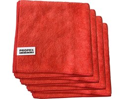Propex Parts Microvezeldoek 40cm x 40cm - Super Absorberend - Geschikt voor Sanitair & Badkamer - Rood - 4 stuks