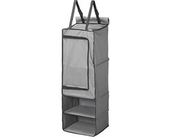 ProPlus 4-Vaks Organizer - Wandorganizer - 34 x 34 x 96 cm - Muurorganizer - Tentorganizer - Caravanorganizer - Tent Schort - Met Rits & Keder - Bevestiging met Klittenband