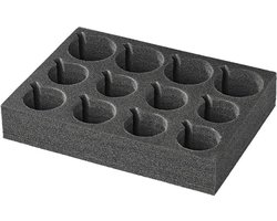 ProPlus Bekerhouder - Geschikt voor 12 Glazen: 4 x Ø7,5 cm en 8 x Ø6 cm - Glashouder - Hard Foam - Voor Glazen, Bekers of Kopjes - Organizer Caravan - Opbergen Keuken Kasten - Ruimtebesparend - Houder - Camper- Caravanaccessoires