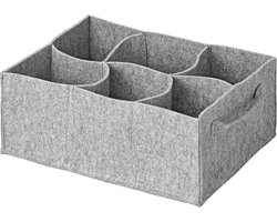 ProPlus Bekerhouder vilt - Grijs - Voor 6 mokken of glazen - Met handvatten - 29 x 20,5 x 11,5 cm