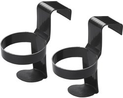 ProPlus Bekerhouders met antislip - zwart - set van 2 - 70 mm diameter
