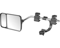 ProPlus Caravanspiegel met Dodehoekspiegel - 44 x 11 x 16 cm - Vlak Glas - Opzetspiegel - Verstelbaar - Zwart