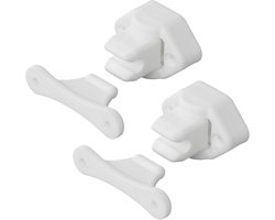 ProPlus Deurvanger - 2x - wit - kunststof - deurstopper - voor deur/camper/caravan
