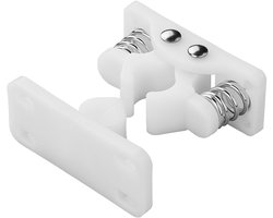 ProPlus Deurvanger 6,1 x 3,6 cm – Voor caravan-, camper- en kastdeuren – Met metalen veren – Wit