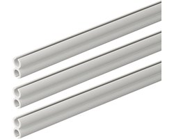 ProPlus Dubbele tentrail set - kunststof - 80 cm - lichtgrijs - 3 stuks