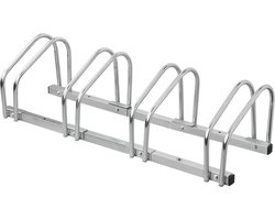 ProPlus Fietsenrek - 44.6 x 41.9 x 32 cm - Fietsenstandaard voor 4 Fietsen - Fietsenstalling - Bevestiging Vloer- en Wandmontage - Hoogwaardig Gegalvaniseerd Staal - 6 voorgeboorde bevestigingsgaten - Eenvoudige montage